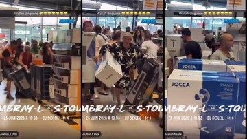 Potret warga Prancis yang panic buying AC dan kipas angin imbas suhu panas ekstrem. (Foto: Tangkapan Layar X/@Cpasdesloll)