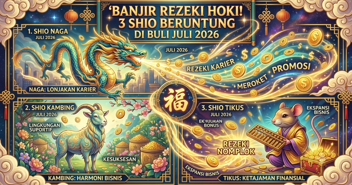 Ini 3 Shio yang Diprediksi Bakal Paling Beruntung dan Kaya Raya di Bulan Juli 2026