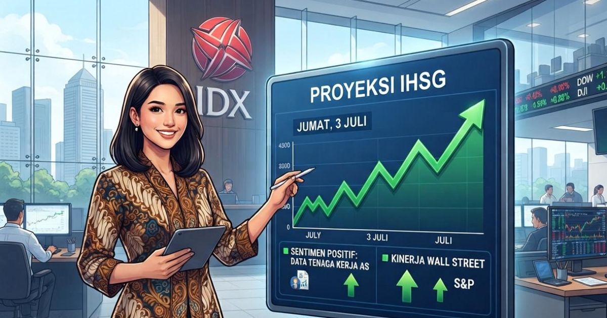 Ilustrasi Analis memproyeksikan Indeks Harga Saham Gabungan (IHSG) bergerak variatif cenderung menguat pada perdagangan Jumat (3/7). (Gemini)