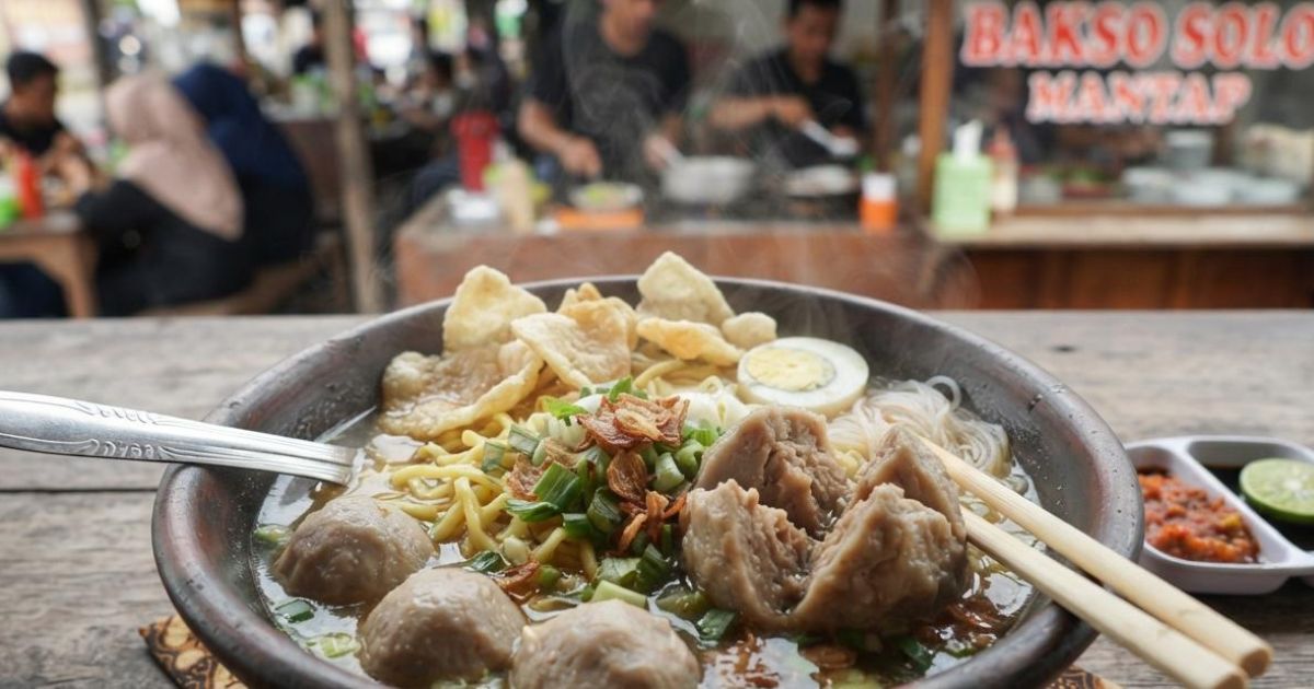 Ilustrasi bakso sapi rumahan. (Gemini / Dayfri)