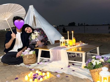Pesta Pantai Estetik Sajidah Halilintar: Momen Bahagia di Ujung Senja