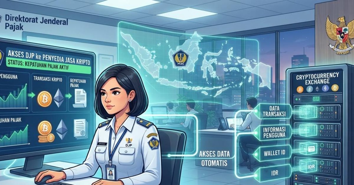 Direktorat Jenderal Pajak kini punya wewenang akses informasi keuangan dari penyedia jasa kripto, tak hanya bank. (Gemini / Dayfri)