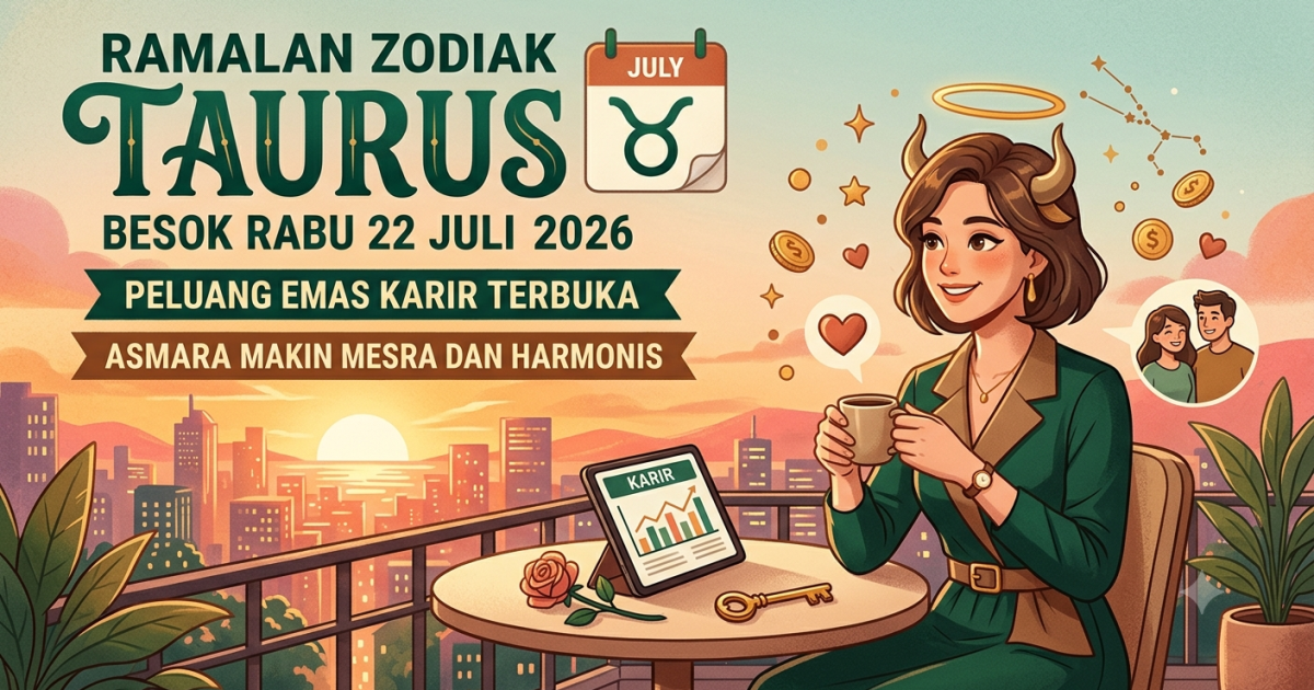Ramalan Zodiak Taurus Besok Rabu 22 Juli 2026