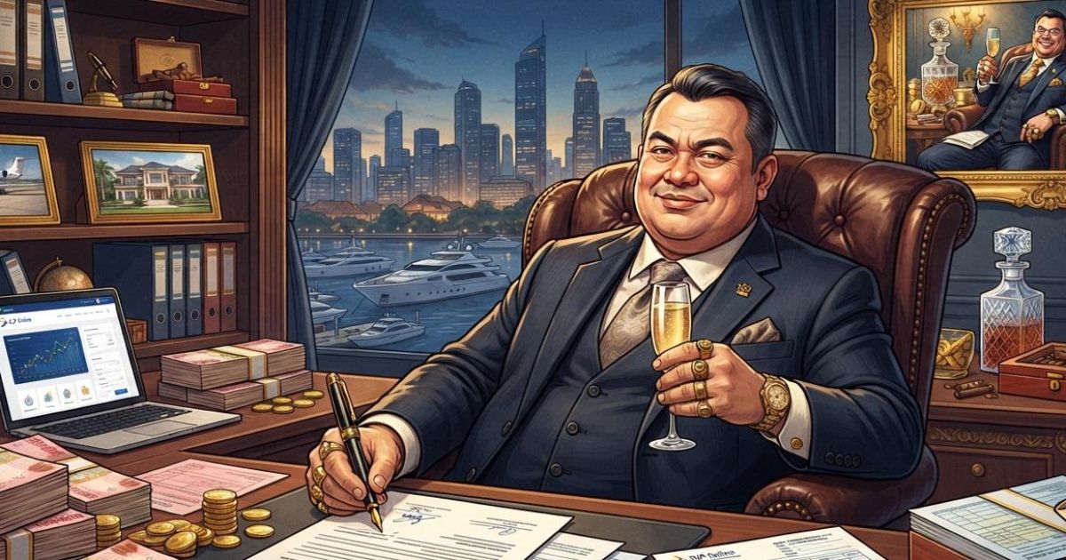 Ilustrasi wajib pajak super kaya. (Gemini / Dayfri)