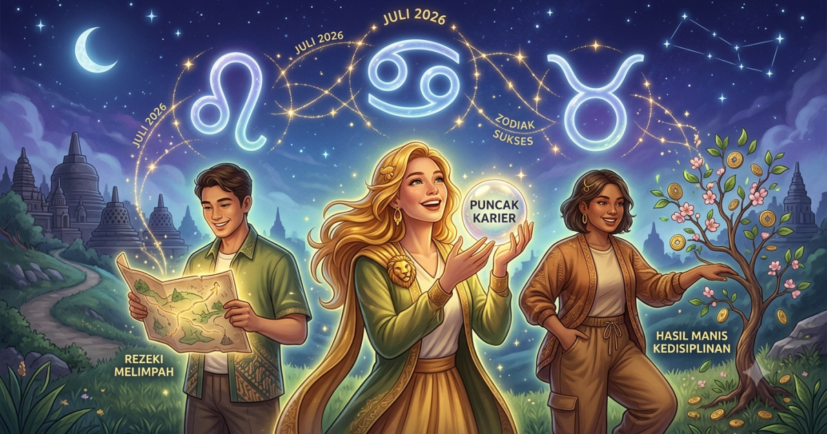 3 Zodiak Ini Diprediksi Paling Sukses dan Beruntung di Bulan Juli 2026