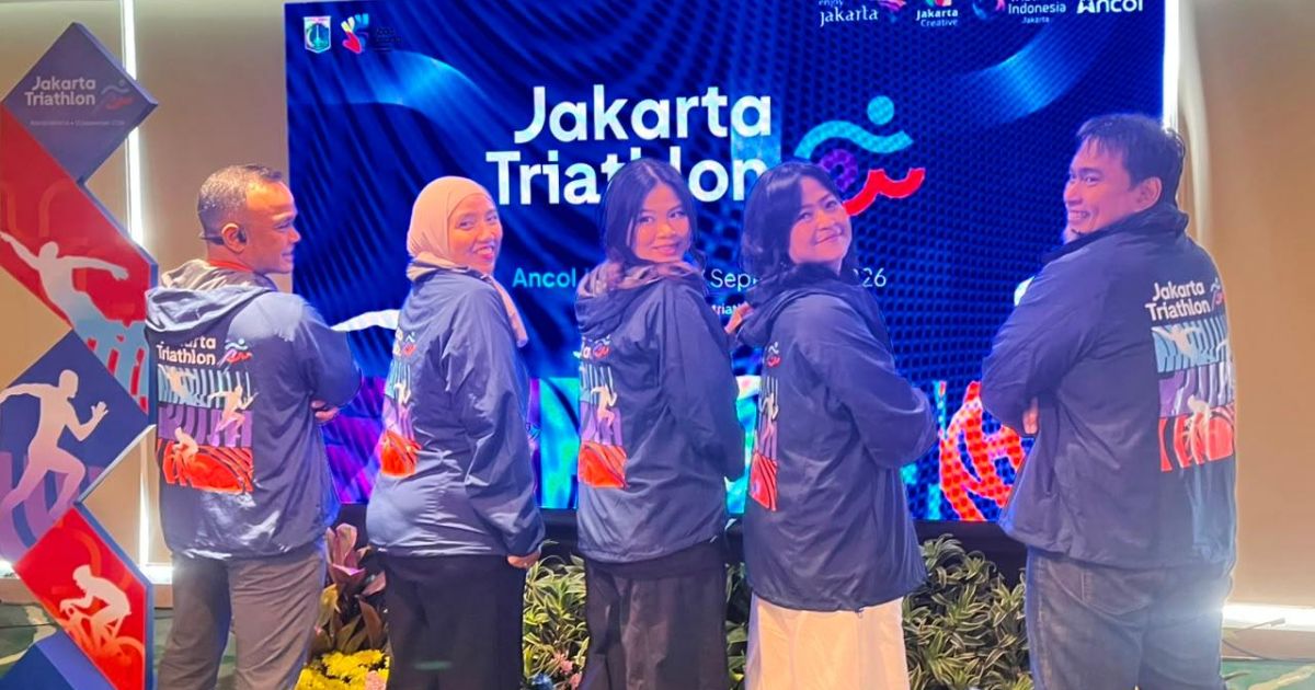 Jakarta Triathlon 2026 siap perkuat posisi ibu kota sebagai destinasi sport tourism global, memadukan renang, sepeda, dan lari di Ancol pada 13 September 2026. [Foto: Sabil]