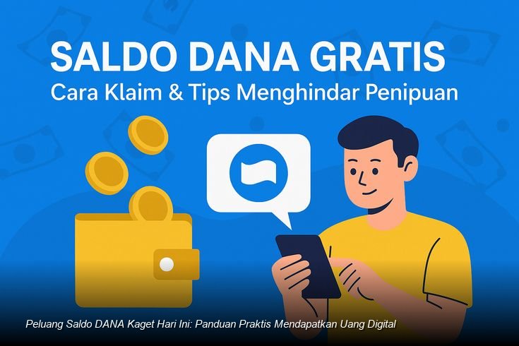 Tampilan antarmuka aplikasi DANA dengan notifikasi klaim Saldo Kaget yang menarik perhatian.