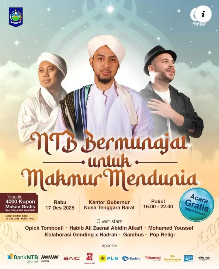 Alhamdulillah! Pemprov NTB Hadirkan Opick dkk dalam NTB Bermunajat untuk Makmur Mendunia!