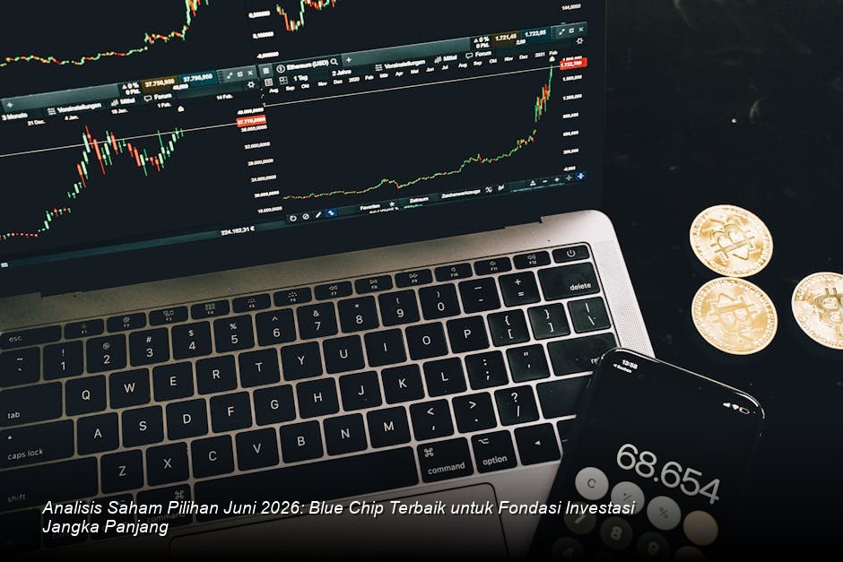 Grafik candlestick hijau yang menunjukkan tren kenaikan harga saham di layar monitor bursa saham modern.