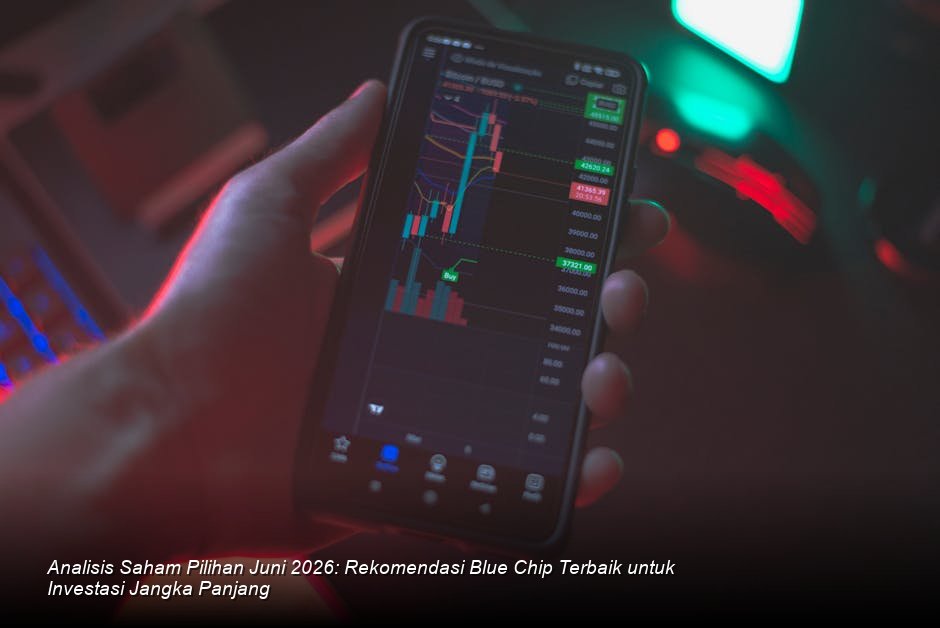 Chart candlestick bursa saham modern berwarna hijau cerah yang menunjukkan tren kenaikan stabil.