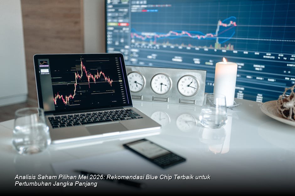 Tampilan grafik lilin saham berwarna hijau cerah yang menunjukkan tren kenaikan stabil di atas rata-rata pergerakan harga jangka panjang, mencerminkan optimisme pasar modal.