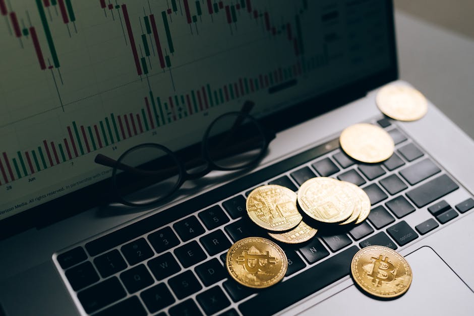 ** Grafik pertumbuhan ekonomi yang meningkat pesat dengan latar belakang aktivitas perdagangan UMKM modern dan integrasi teknologi digital.
